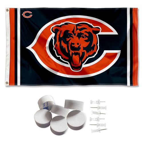 Chicago Bears Banner and Tapestry Wall Tack Pads