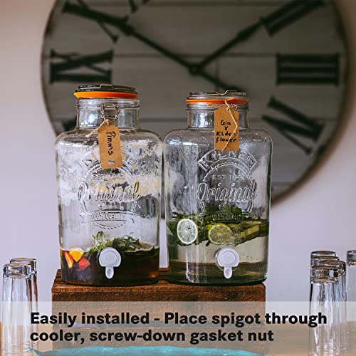 Upgrade Push-Button Cooler Spigot Replacement, Compatible With Igloo 2, 3, 5 And 10 Gallon Beverage Coolers, Durable Water Cooler Spigot For 2-10 Gallon Water Jugs Replacement Part (White-3Pc) #TOP5