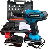 Trapano Avvitatore Cordless, 48V, Batteria al Litio, Kit Completo con 2 Batterie, Valigetta e Set Accessori
