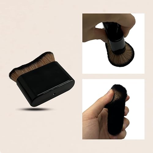 Miniatura 7 de 2 brochas de bronceado corporal con sirena, brocha grande de maquillaje para base Kabuki para maquillaje falso de cara, cuerpo y piernas (blanco,