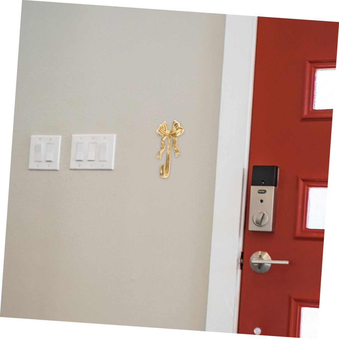 Ganci da Muro Decorativi e Portanti 2 Pezzi in Ottone a Forma di Fiocco Design Elegante e Retrò per Camera da Letto e Ufficio
