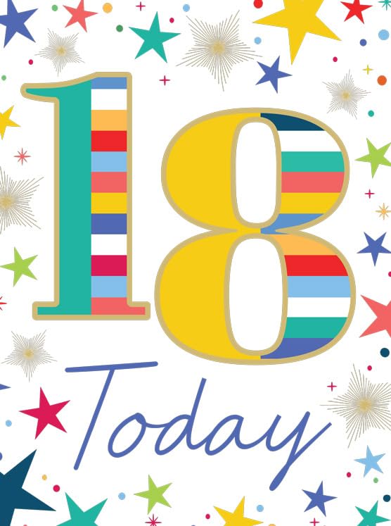 Large 18th Birthday Card Age 18th - A4 Size - Regal Publishing