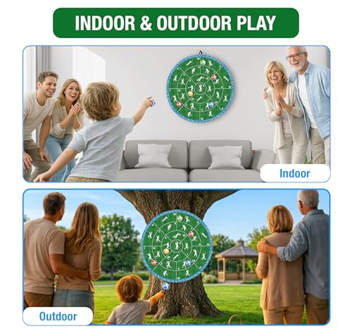 Image of Cricket Dart Game, Double Sided, 18 inches, 06 Sticky Balls, Birthday Gifts Boys and Girls, Gift for Cricket Lover, Indoor /Sport Outdoor Fun Party Play Game, Portable Design, for Ages 3-100+