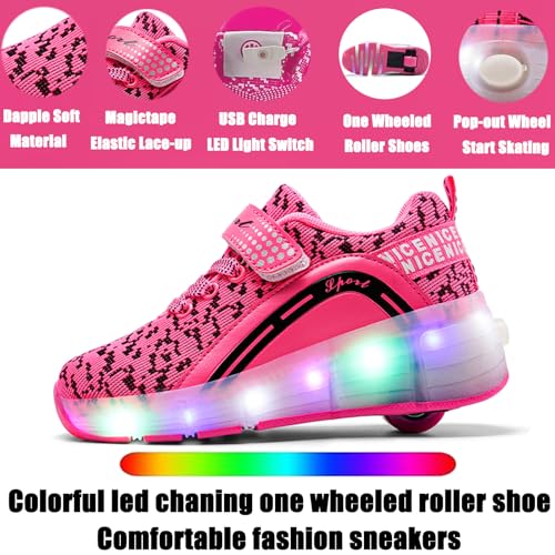 Image of Ylllu Kids LED Roller Skate Shoes with Wheel Light up Roller Shoes Gift for Girls Boys Children