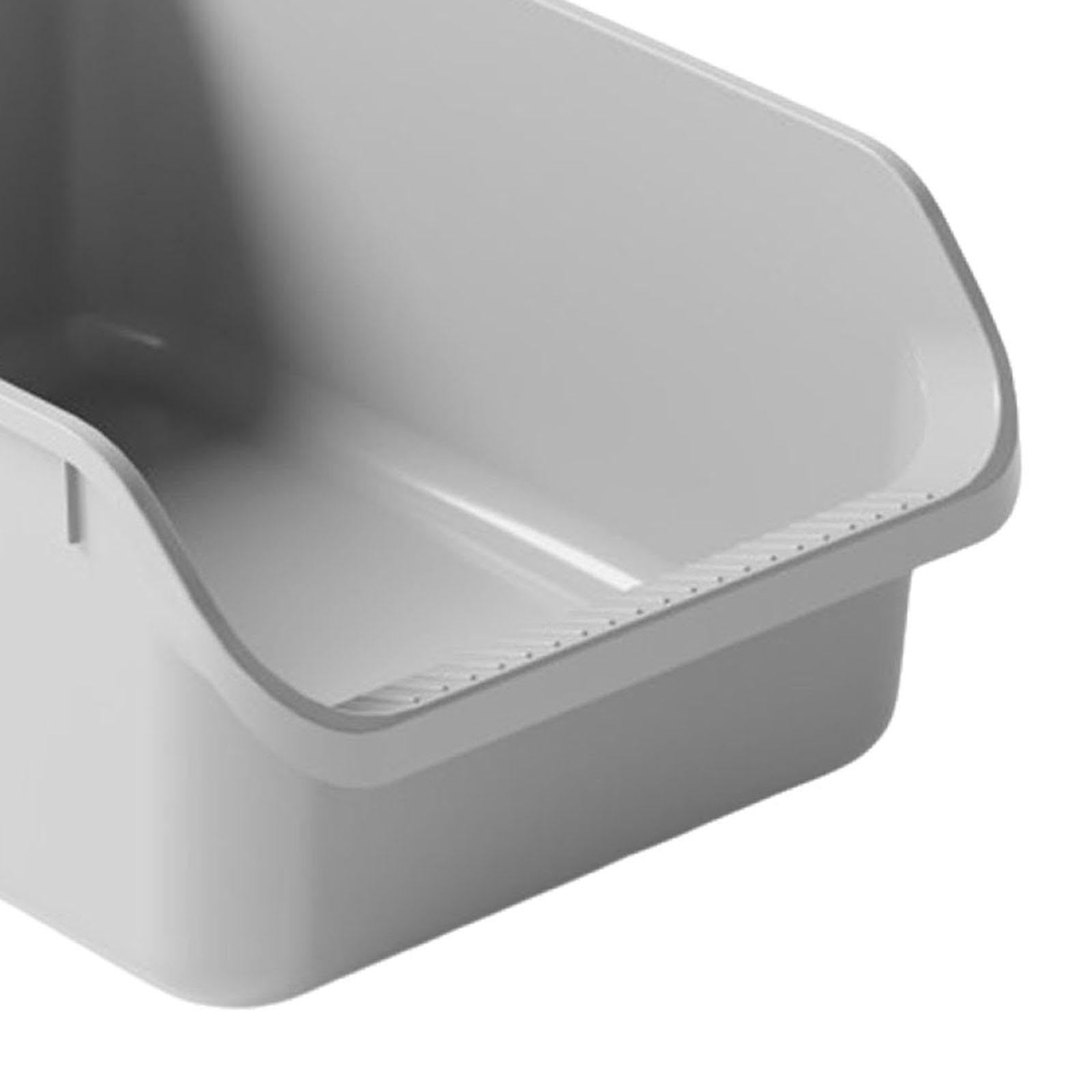 Milageto Caja de Arena para Gatos con Tapa Abierta, Bandeja de Arena Semicerrada, Bandeja de Arena para Gatos Fácil de, Arenero para Mascotas con T, Gris