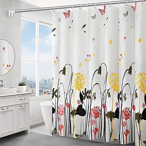 Shower Curtain Set - Waterproof Shower Liner with Hooks 71 X 71 Inches Bath Shower Curtain Washable Extra Long Metal Grommets Bathroom Accessories (Pink)