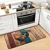 Rooster Farmhouse Kitchen Rug Floor Mat Non-Slip Carpet Washable Bath Doormat for Bathroom Living Room Bedroom 39x20 inch