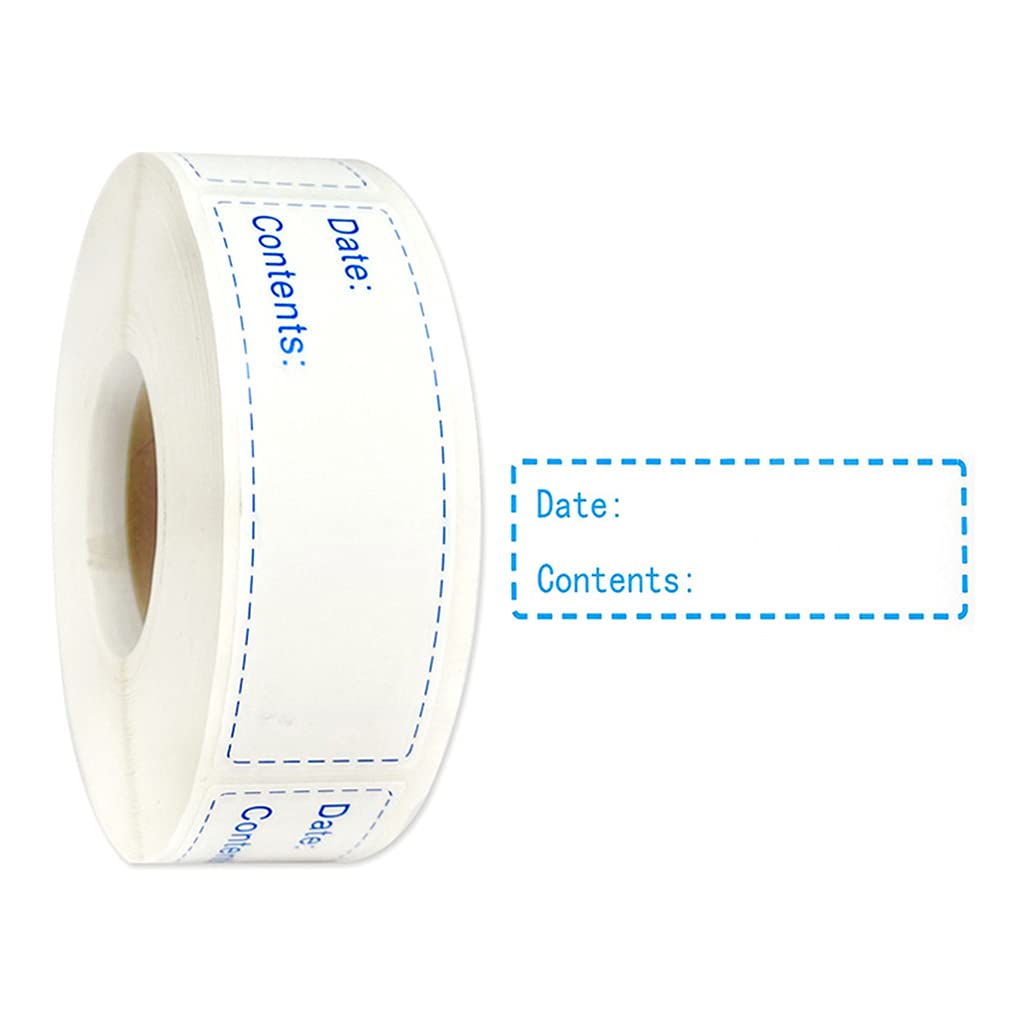 Buxuaaaa 150 / 600pcs Water Oil Resistant Food Label Food Storage Reminder 600pcs / roll for Containers Freezer and Bags Baby Labels for Containers