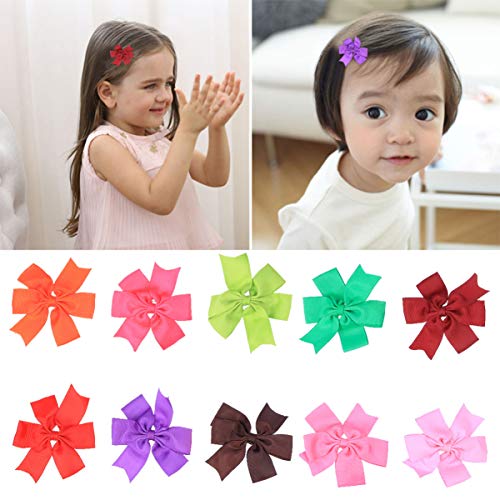 Beaupretty 20 peças de clipes de cabelo para bebês meninas e meninas com laços de cabelo e fecho de