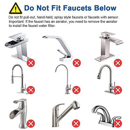 ESOW Countertop Water Filter, 304 Stainless-Steel Drinking Water Purifier, High Water Flow Tap Water Filter, Filtered Water Dispenser for Home, Kitchen Tap & Bathroom Sink, Fits Standard Faucets