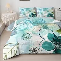 Syhiego Dekbed 240 x 260 cm, witte bloem, bedrukt dekbed voor 4