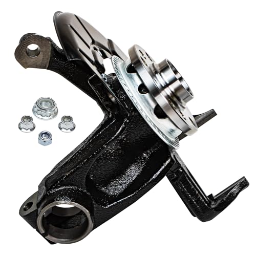Image of Detroit Axle - Front Steering Knuckle for 1998-2010 Volkswagen Beetle 1999-2006 2010 Golf 1999-2005 Jetta, Left Steering Knuckle & Wheel Hub Bearing Assembly Replacement