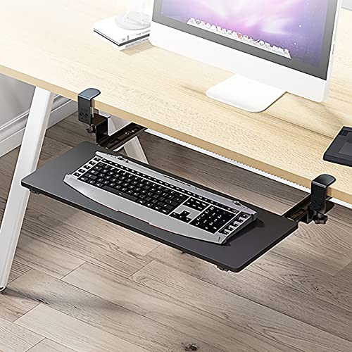 AFCC Schreibtisch Tastaturauszug,Keyboard Tray Under Desk Drawer,Tastatur-Halterung,Silent Schiene,Dicke Metallbügel,Höhenverstellbar Cover