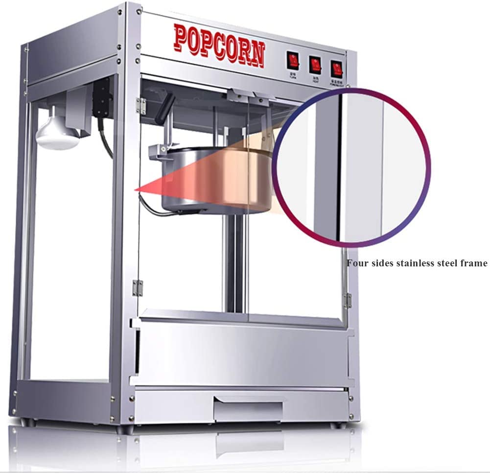 Macchina per Popcorn, Macchina per Popcorn 1600w, Macchina per Popcorn Commerciale, Macchina per Popcorn elettrica Macchina per Popcorn da Tavolo Fornello per Mais da Tavolo Macchi
