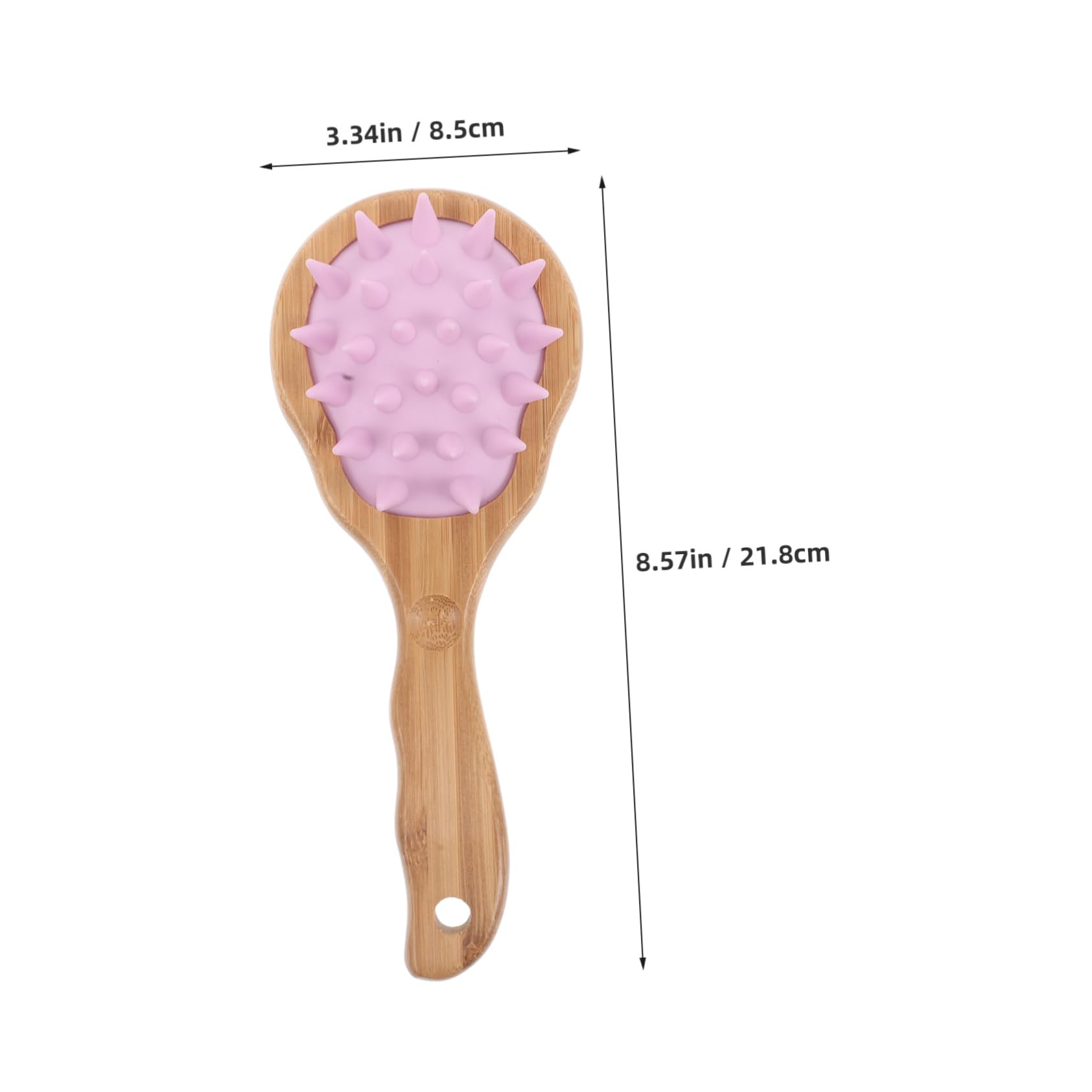 Beatifufu Scalp Massager Shampoo Brush Silicone Hair Wash Pad Wooden Handle for Gentle Scalp Exfoliation