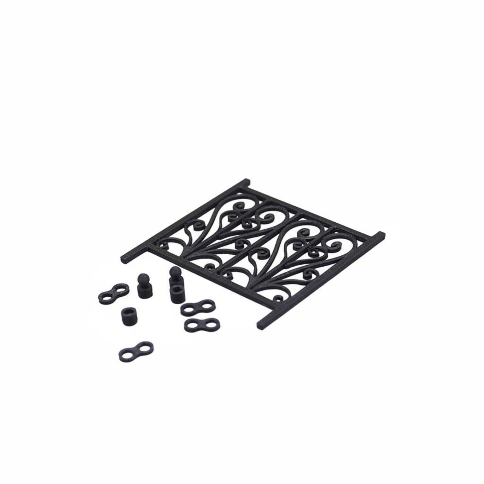 BNF® Miniature Iron Fence Architectural Scale Model Decorative Ornamental Railing for Sand Table, Black | Railings Garden Fencing Yard, & Outdoor Living-image-43