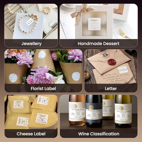 CLABEL Thermal Label Maker Machine 221B Mini Portable Label Printer Thermal Labeling Printing Machine Sticker Bluetooth Label Printer Barcode Inkless Labelmaker for Price Logo Clothing (Gray White) — view 4