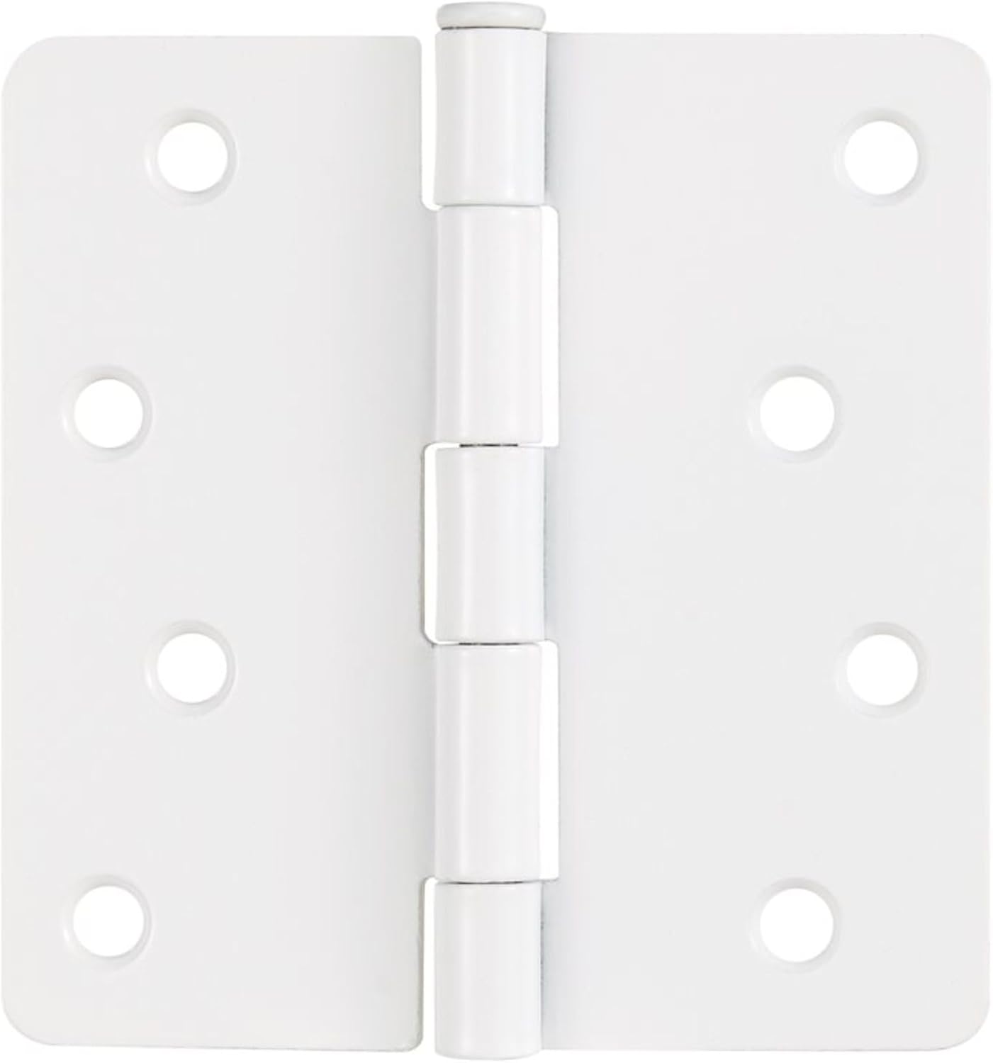 Design House Door Hinges for Interior Doors 6-Pack 4-inch x 4-inch – Rounded 1/4-inch Radius Steel Door Hinge – Painted White – Fits Standard Doors – Design House 188056