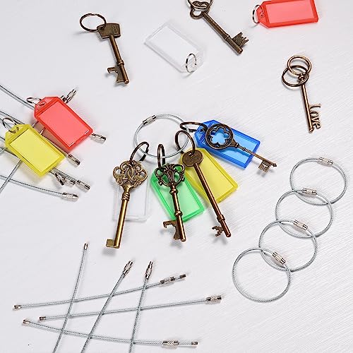 Image of 5.9in /15cm Stainless Steel Keychain Cable,Wire Diameter 2mm Metal Key Ring Loop,20 Pieces