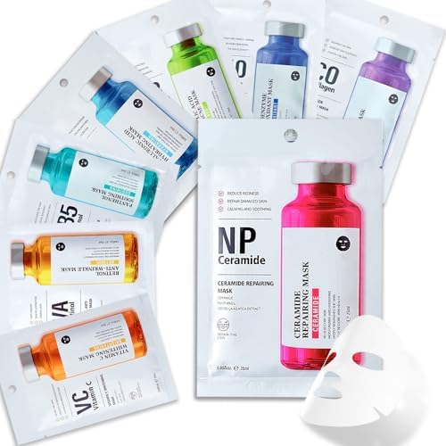 8 pièces Masques Tissus Hydratants,Masque Hydratant Visage Nourri...