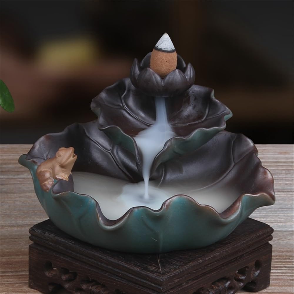 Elegante Bruciatore di incenso creativo in ceramica for interni, a flusso inverso, ornamento for meditazione, yoga, spa, arredamento Bruciatore di incenso
