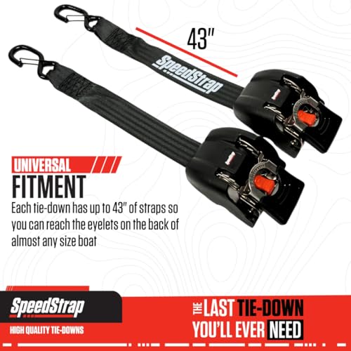 SpeedStrap 2" x 43" Stainless Steel Retractable Marine Transom Tie-Down Straps with Snap S-Hooks – Boat & PWC Trailer – 2 Pack by SpeedStrap - Image 6