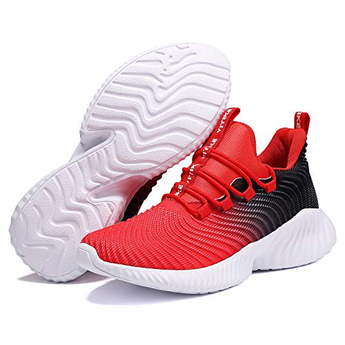 Image of JMFCHI Boys Girls Kids Sneakers Knitted Mesh Running Tennis Athletic Shoes