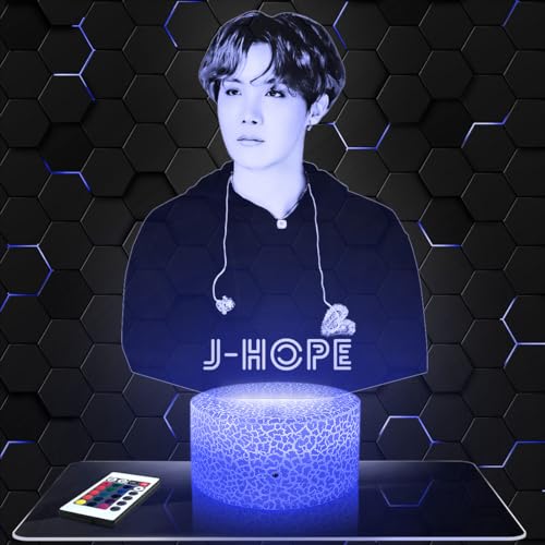 Lampephoto.fr - Lampe 3D J-Hope Deco Chambre Fille, Lampe 3D J-Hope, Objet K-Pop Corée, Pop Coréene, Idée Cadeau Décoration LED Veilleuse Deco Bureau,...
