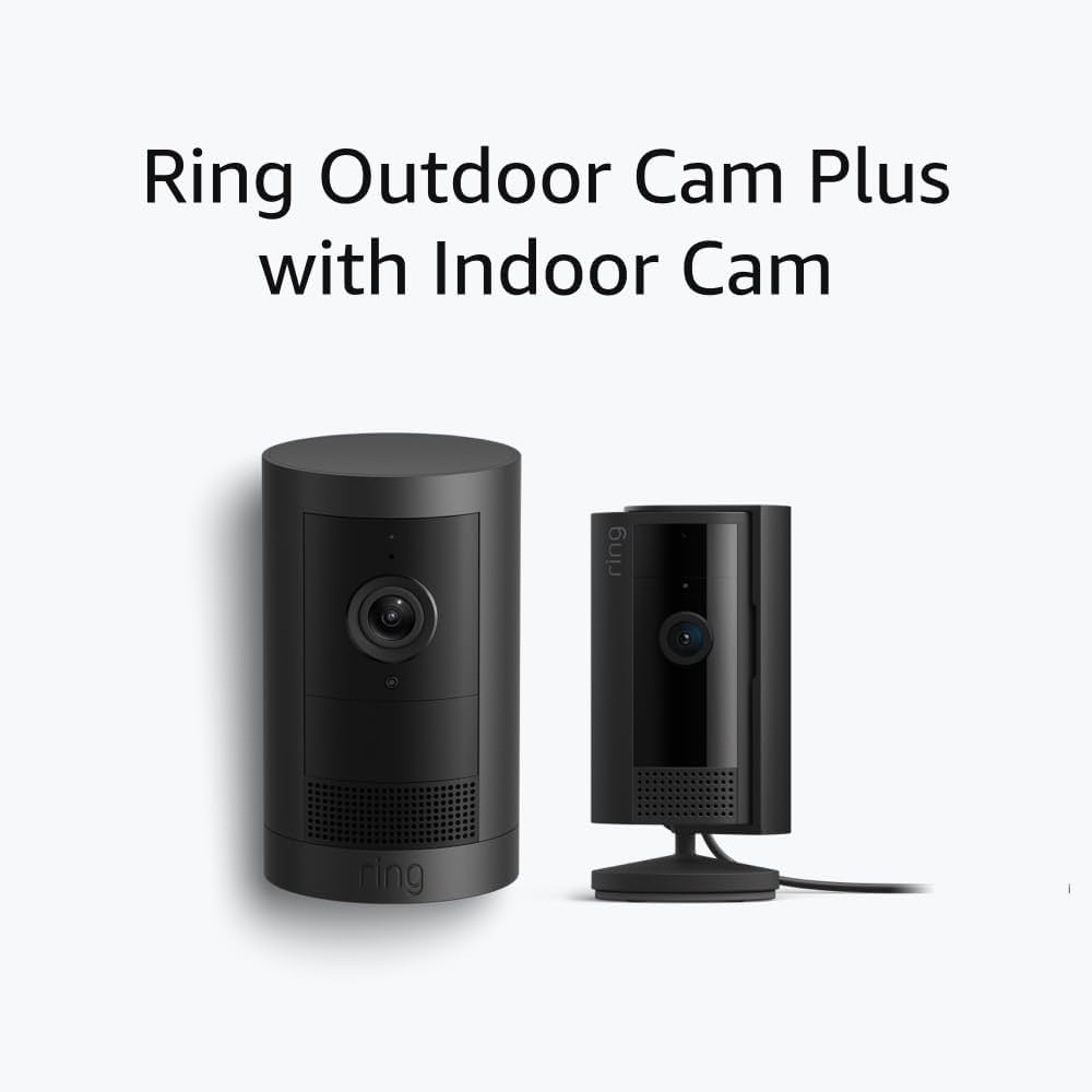 Amazon.com: Ring Outdoor Cam Plus, Battery, Black with Ring Indoor