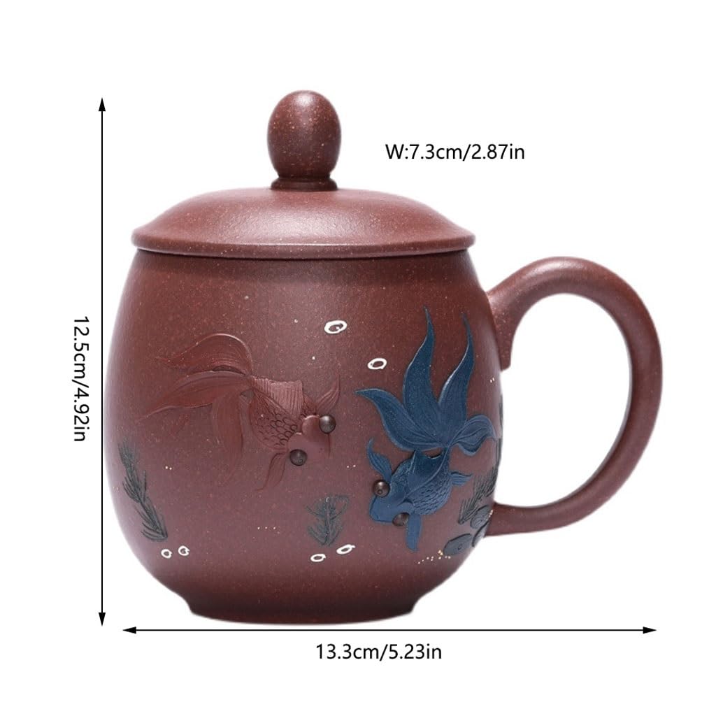 Matcha Cups Office Tea Cup Purple Sand Cup Tea Cup Teapot 480ML Chiński zestaw do herbaty Zestaw do herbaty Kubek z zaparzaczem do herbaty