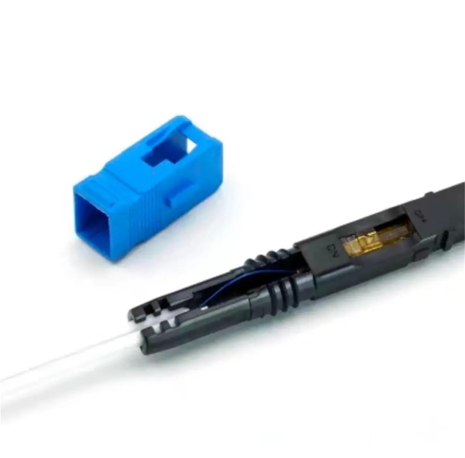 300 Stück FTTH SC UPC Glasfaser-Schnellverbinder for Drop-Kabel SM Schnellmontage-Feldoptikverbinder(White)