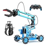 YAZHIYI Robot Arm Kit Toys, Flexible Remote Control Robotic Arm with 360° Gripper and Wheels, 2 in 1 Science Kit Best Bithday Gifts for Kids Adults, No Assembly Required Robot Arm (with Gift)