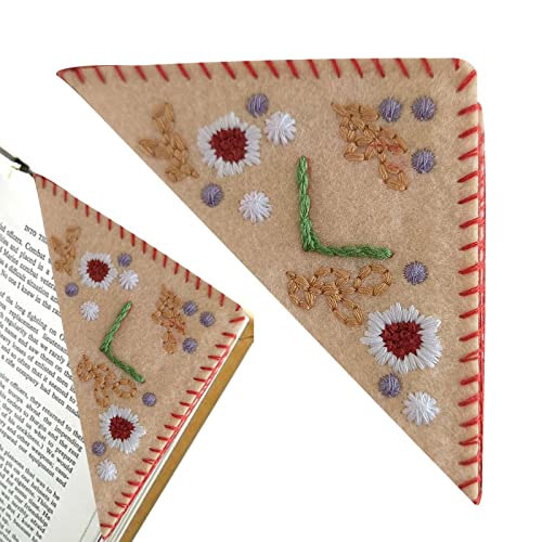 livro canto, página bordado letras flores | Marcpágina feltro feito à mão, Hepvet aniversário signif