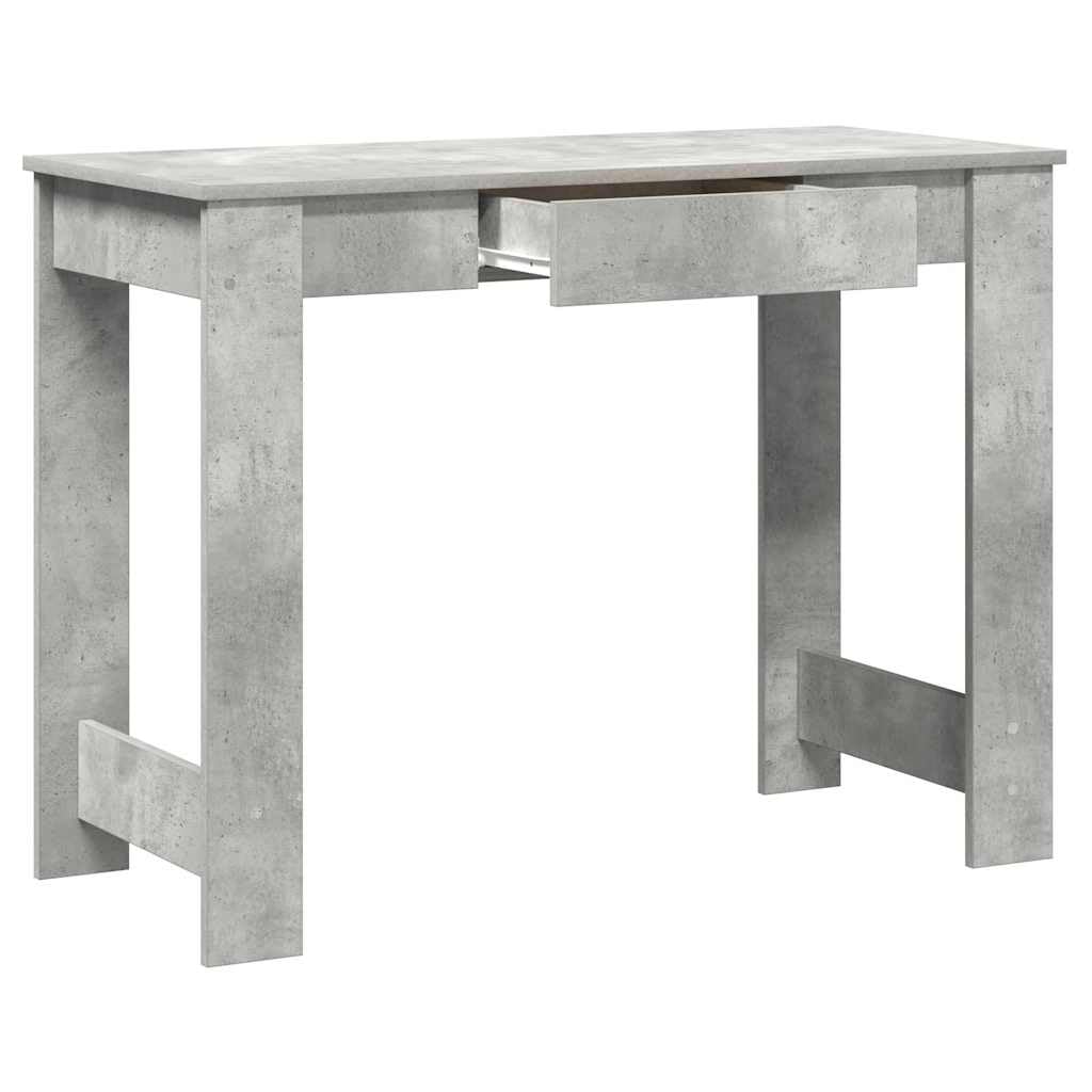 Escritorio de madera gris hormigón, 100 x 45 x 75 cm, escritorio para ordenador, estudio, oficina en casa, con amplia superficie de trabajo y espacio de almacenamiento para muebles de oficina