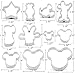 BakingWorld Mouse Cookie Cutter Set - 11pcs - Mouse Head,Ears,Side Face,Hand,Star,Candy and Shoes Cartoon Shape Fondant Biscuit Cutters Mold - Stainless Steel