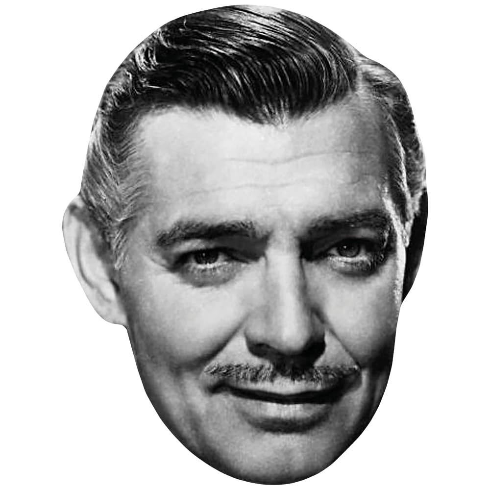 Clark Gable (BW) Celebrity Mask, Flat Card Face, Fancy Dress Mask
