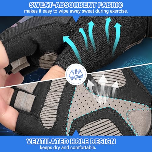 cnrees Kids Cycling Gloves for Boys Girls Half Finger Breathable Non-Slip Bike Gloves with Padded for Balance Bike Mountain BMX Scooter Outdoor Sports by cnrees - Image 6