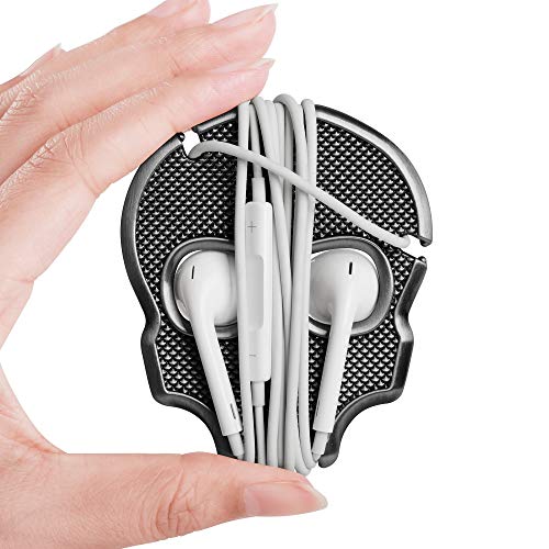 Shechane Cord Organizer Earbud Holders Earphone Winder Earphone Wrap Headphone Cable Stylish Earphone Storage Metal Headphone Storage Dark Gray