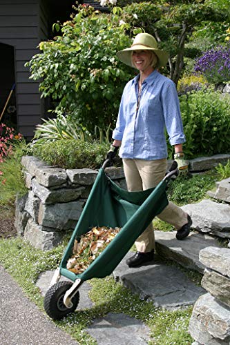 Allsop Home and Garden WheelEasy LE, Folding Yard Cart/Ground Load Wheelbarrow, Lightweight with 150 lbs Capacity, Ultra-Thick Vinyl-Coated Nylon, Large 10