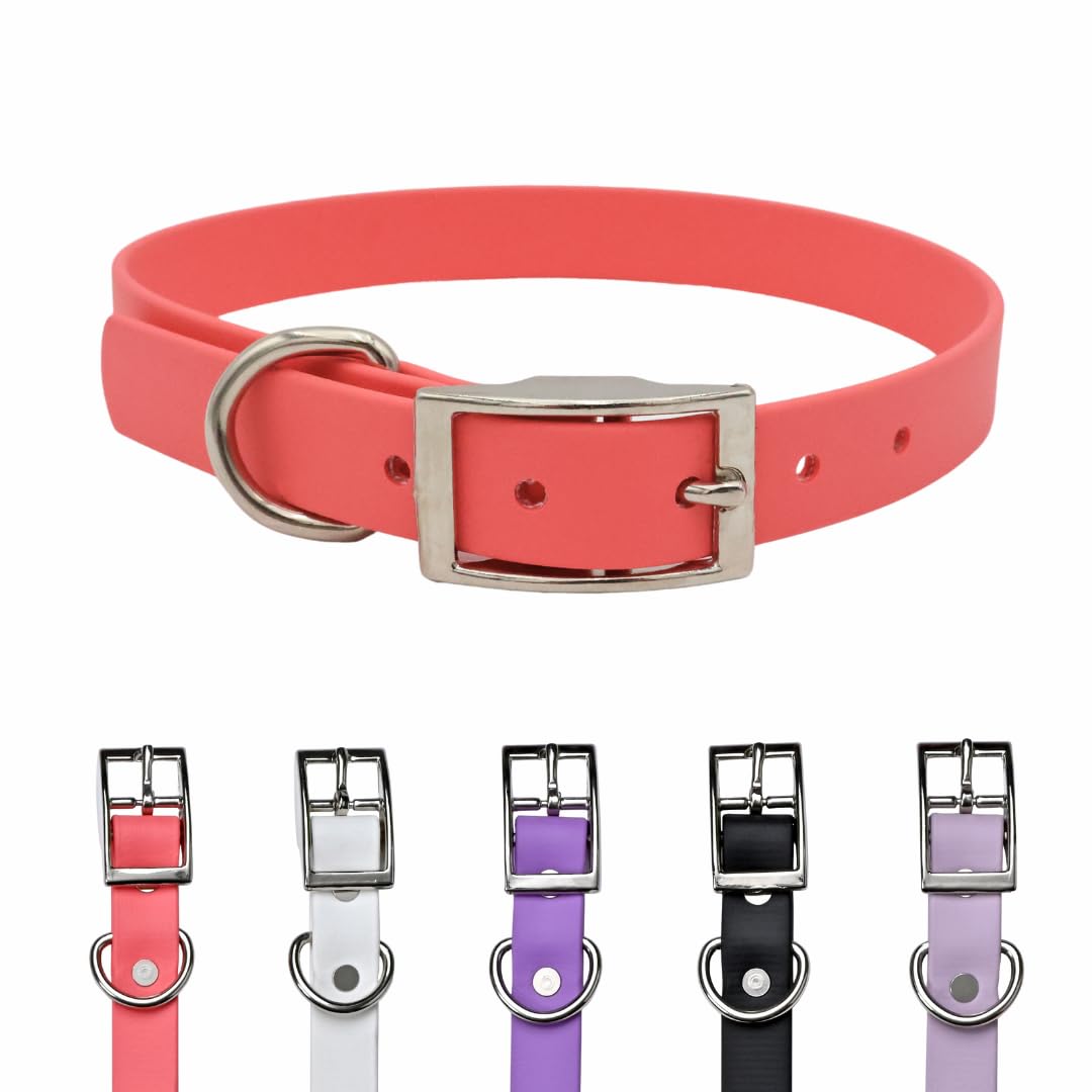 Waterproof Dog Collar – 15-18 in Neck, 3/4 in Wide – Cat Collar, Easy to Clean, Odor-Resi…