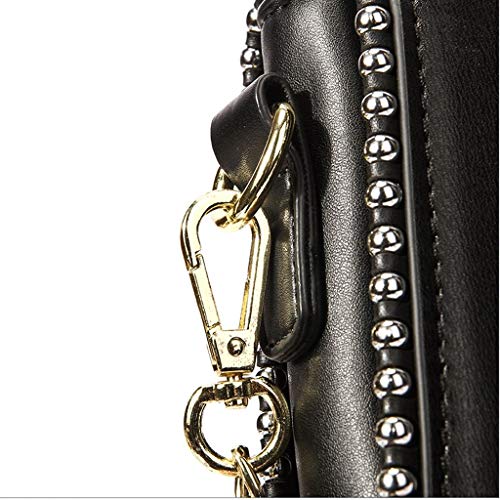 Sac de mode simple pour vos sorties - Sac carré noir perlé rivets