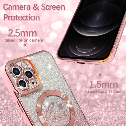 Image of ZIYE Magnetic Case Designed for iPhone 12 Pro Glitter Case-Pink