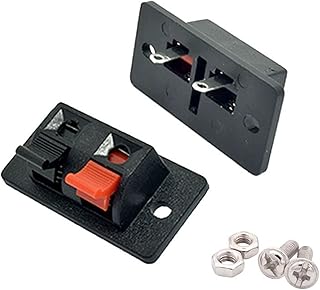 HASMI 2 3 4 Positions Connector Terminal Push in Jack Load Spring 4 Poles Audio Speaker Terminals Plug Socket Clip (Color : Army Green, Size : 2pcs)