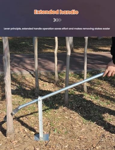 High-Leverage Adjustable Agricultural Stake Puller with Base, Multifunctional Metal Post Extractor Tool for Farm and Garden, Ideal for Construction and Landscaping (Medium)