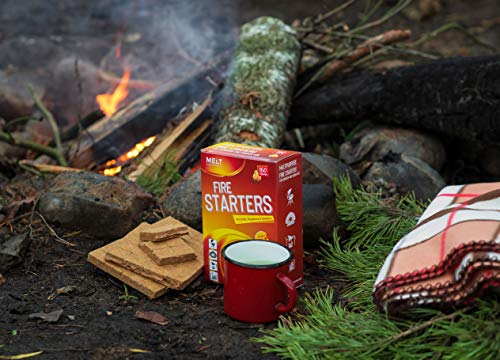 Fire Starters 160 Squares Charcoal Starter for Grills, Campfire, Fireplace, Firepits, Smokers. No flare ups & flavor. FireStarter for wood & pellet stove. Waterproof robust squares