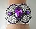 SheekydoodleCreations Art Deco Cuff Bracelet, handmade jewelry victorian art nouveau edwardian renaissance purple gothic
