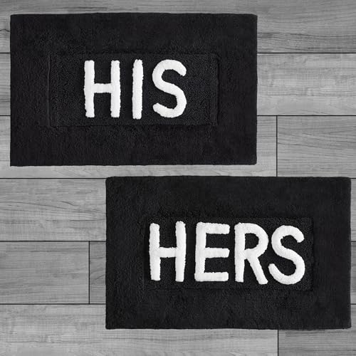 Creative Home Ideas Cotton 2-Piece Bath Rug Set - Soft Cotton Bath Mat - Bathroom Decor - Water Absorbent and Machine Washable - Measures 20