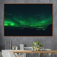 Framed Canvas Wall Art Dayspring Astronomy & Space Contemporary Cosmic Dramatic Green Group Photography Realism - 16x24 inches