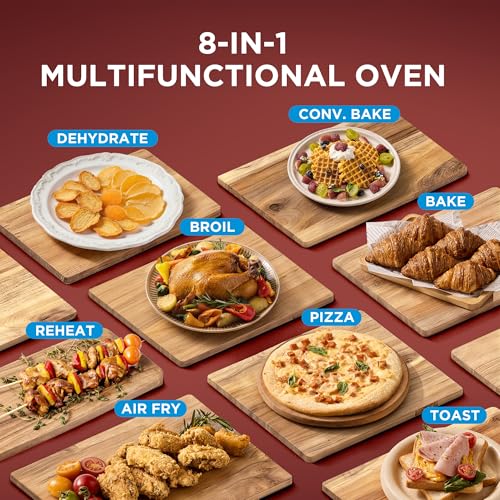 Image of Midea Flexify Slim 8-in-1 French Door Toaster Oven Air Fryer Combo, Compact Countertop Oven with Infrared SpeedHeat, 25 Quart Capacity, Stainless Steel