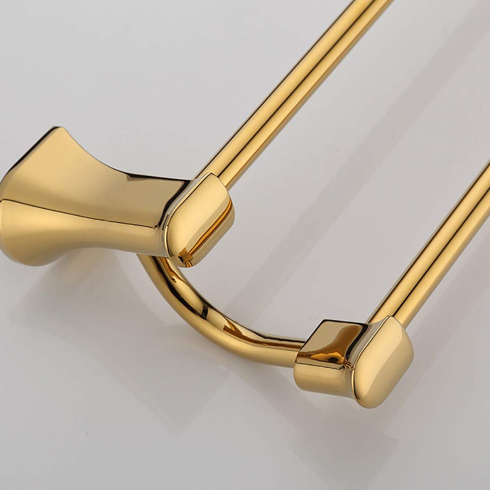 Toalleros de Barra de Pared, Toalleros de Baño de Latón Oro Cepillado Estante de Toalla Accesorios de Baño para Cocina, Baño, Instalación de Tornillos